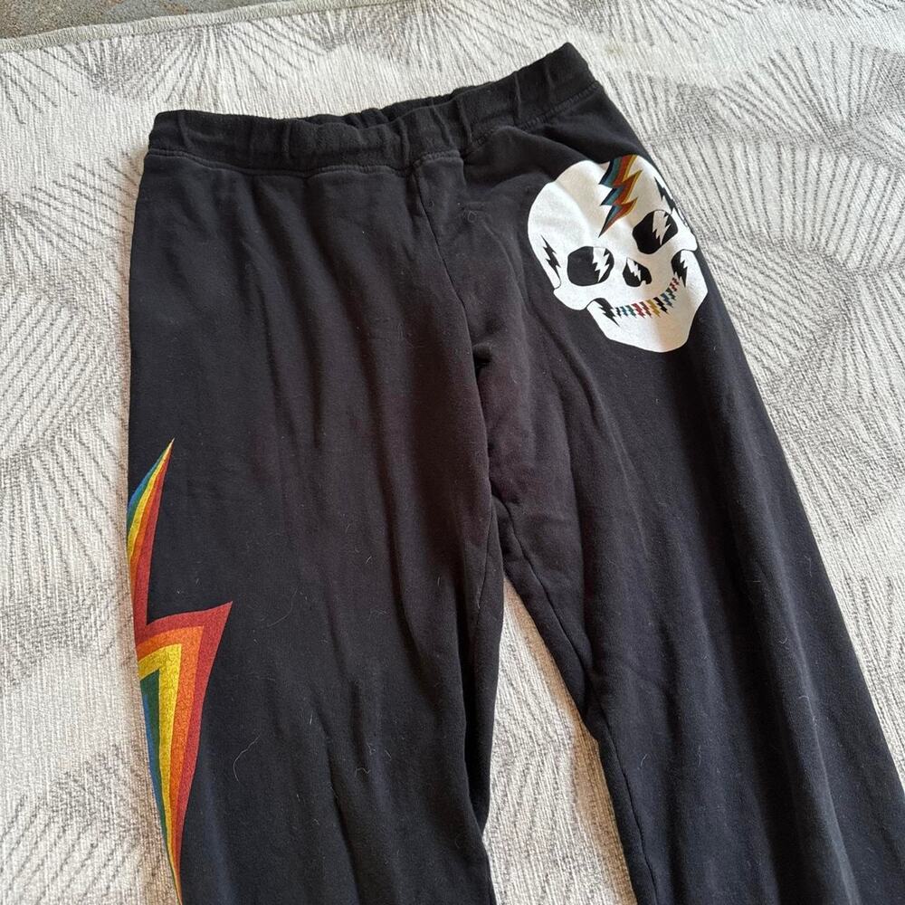 Lauren moshi rainbow lighting skull sweatpants joggers womens size XS